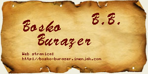 Boško Burazer vizit kartica